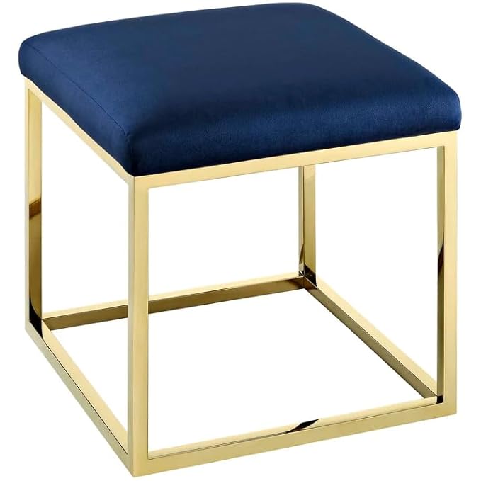 Anat Azure Cube Ottoman – Best Modern Ottoman Stool in Haryana Elegant blue cube ottoman from Anat Furniture, perfect for modern living rooms and bedrooms in Haryana.