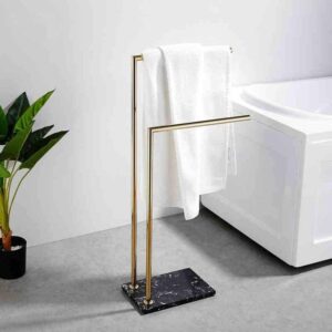 Anat Noir Luxe Towel Valet – premium black freestanding towel stand for modern bathrooms in Haryana and Delhi