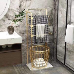 Anat Aurelia Gold Towel Stand – modern luxury gold towel holder for bathrooms in Haryana and Delhi