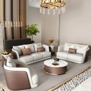 “Anat UltraLux Leather Sofa Set – premium luxury leather sofa with quilted sides and modern living room furniture design
