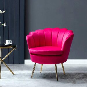 Anat Foster modern velvet accent chair available near me, Ambala, Haryana, Delhi NCR, and all over India.