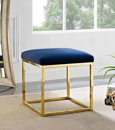Anat Azure Cube Ottoman – Modern Ottoman Furniture in India Modern Azure Cube Ottoman by Anat Furniture – trendy blue ottoman for living rooms in India.